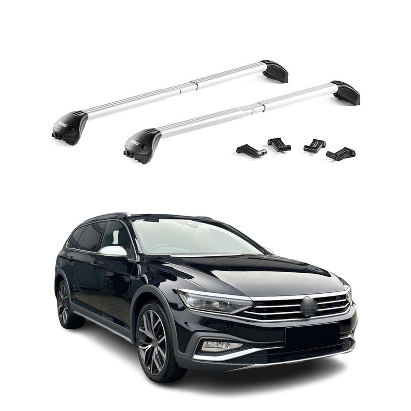 Barres de toit transversales pour VW Passat Alltrack B8 2015-2021 Alu Gris ABE