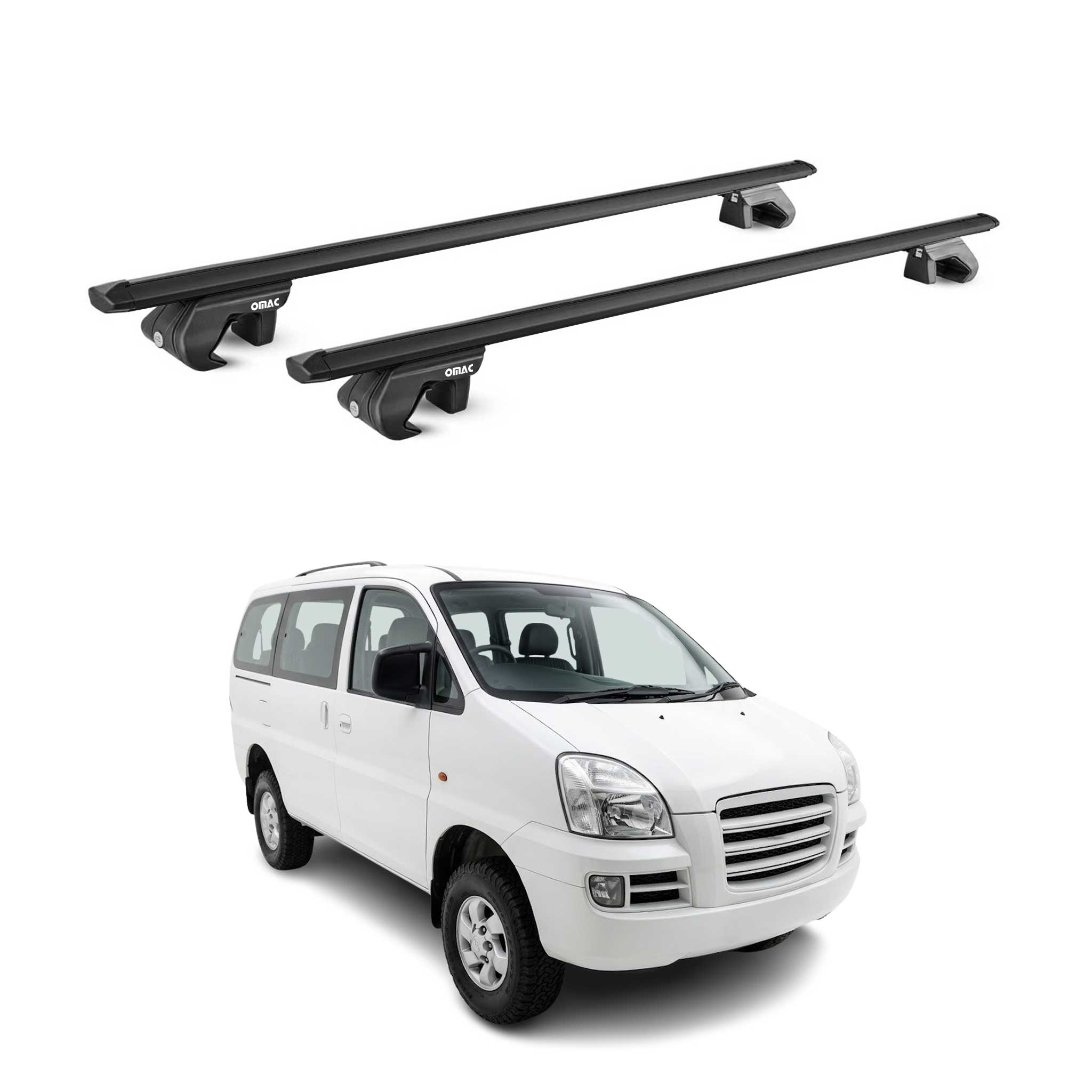 Barres de toit transversales pour Hyundai H-1 I 1997-2007 Aluminium Noir ABE