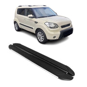 Marchepieds Latéraux pédale pour Kia Soul 2008-2014 Aluminium Gris Noir 2Pcs