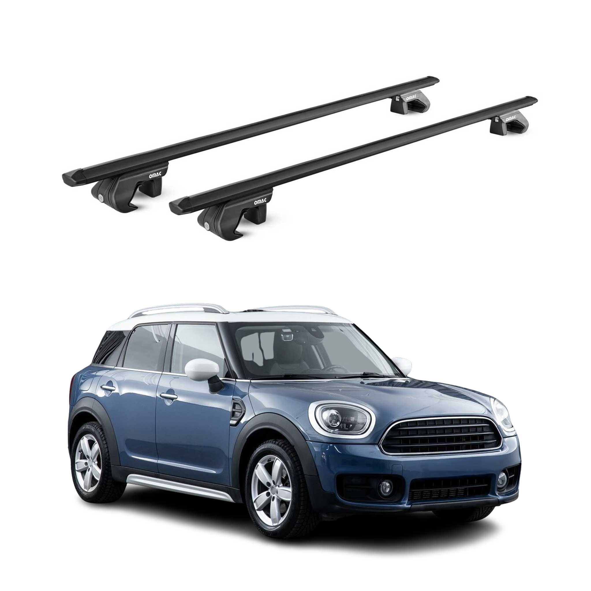 Barres de toit transversales pour Mini Countryman F60 2017-2023 Alu Noir 2x ABE