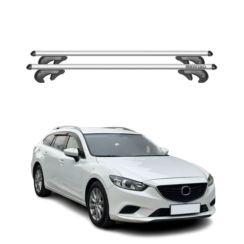 Barres de toit transversales pour Mazda 6 Kombi 2012-2015 90kg Alu Gris