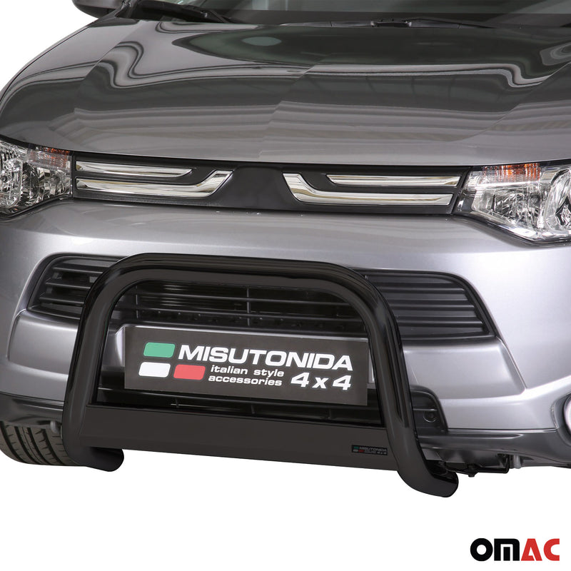 Pare-buffle Avant pour Mitsubishi Outlander 2013-2015 63 mm en Acier Noir