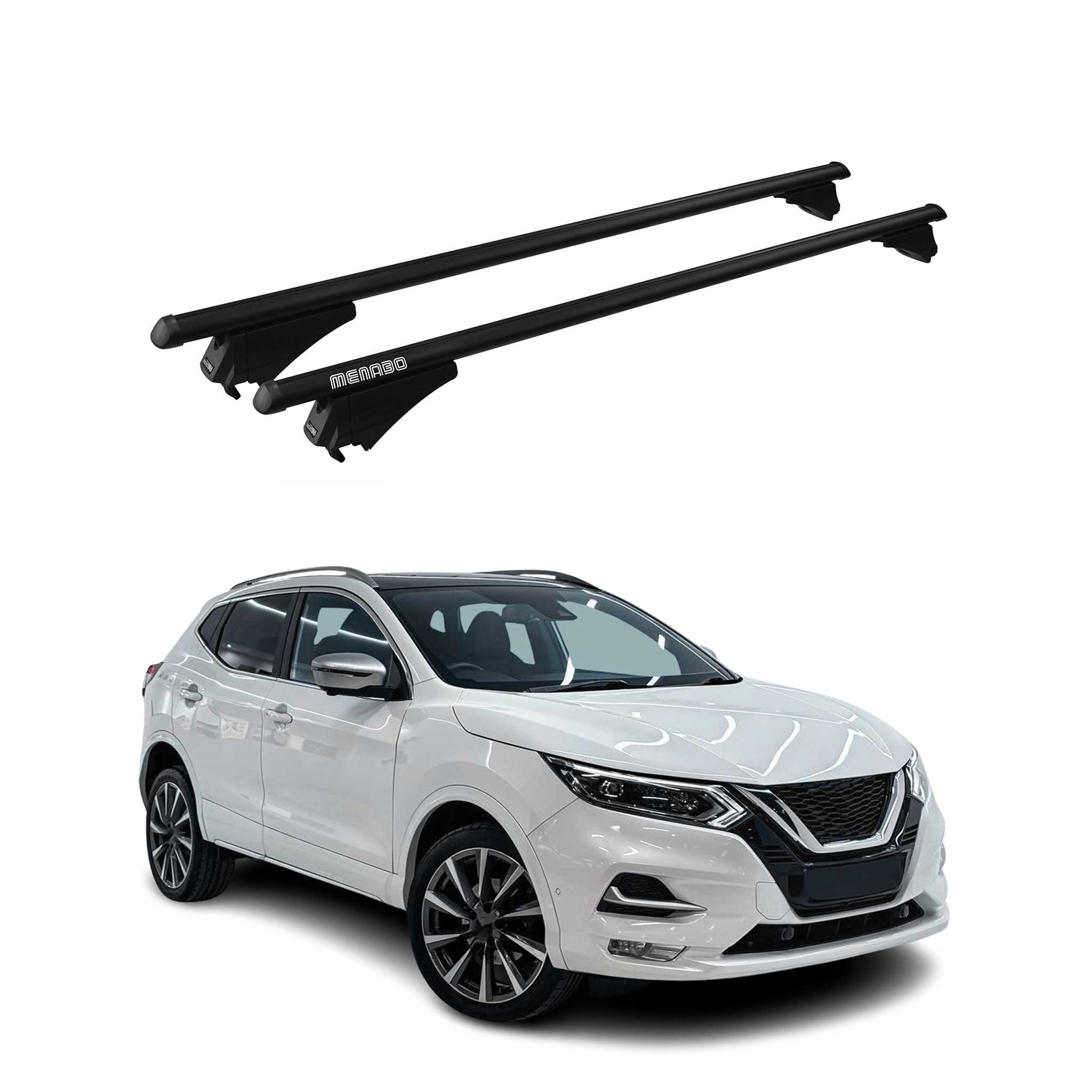 Tiger Barres de toit transversales pour Nissan Qashqai 2017-2021 Noir