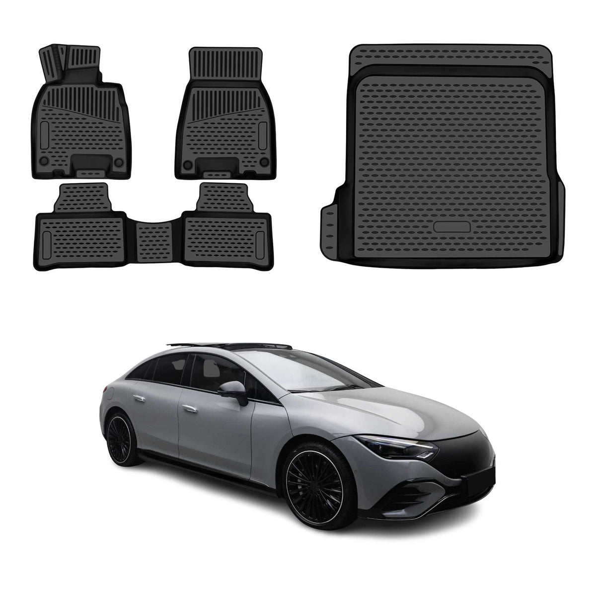 OMAC Kit Tapis de Sol et Coffre pour Mercedes EQE V295 2023-2026