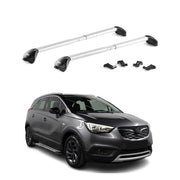 Barres de toit transversales pour Opel Crossland X/Grandland X 2017-24 Gris ABE