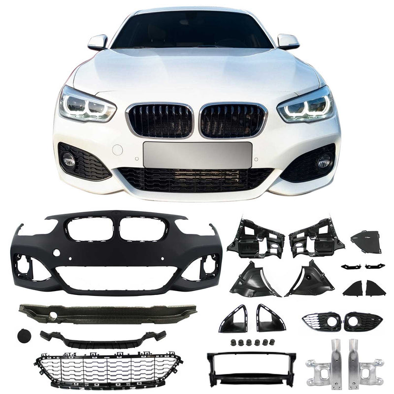 JOM Pare-chocs avant pour BMW Series 1 F20/ F21 LCI 2015-2019 Plastique Noir 1x