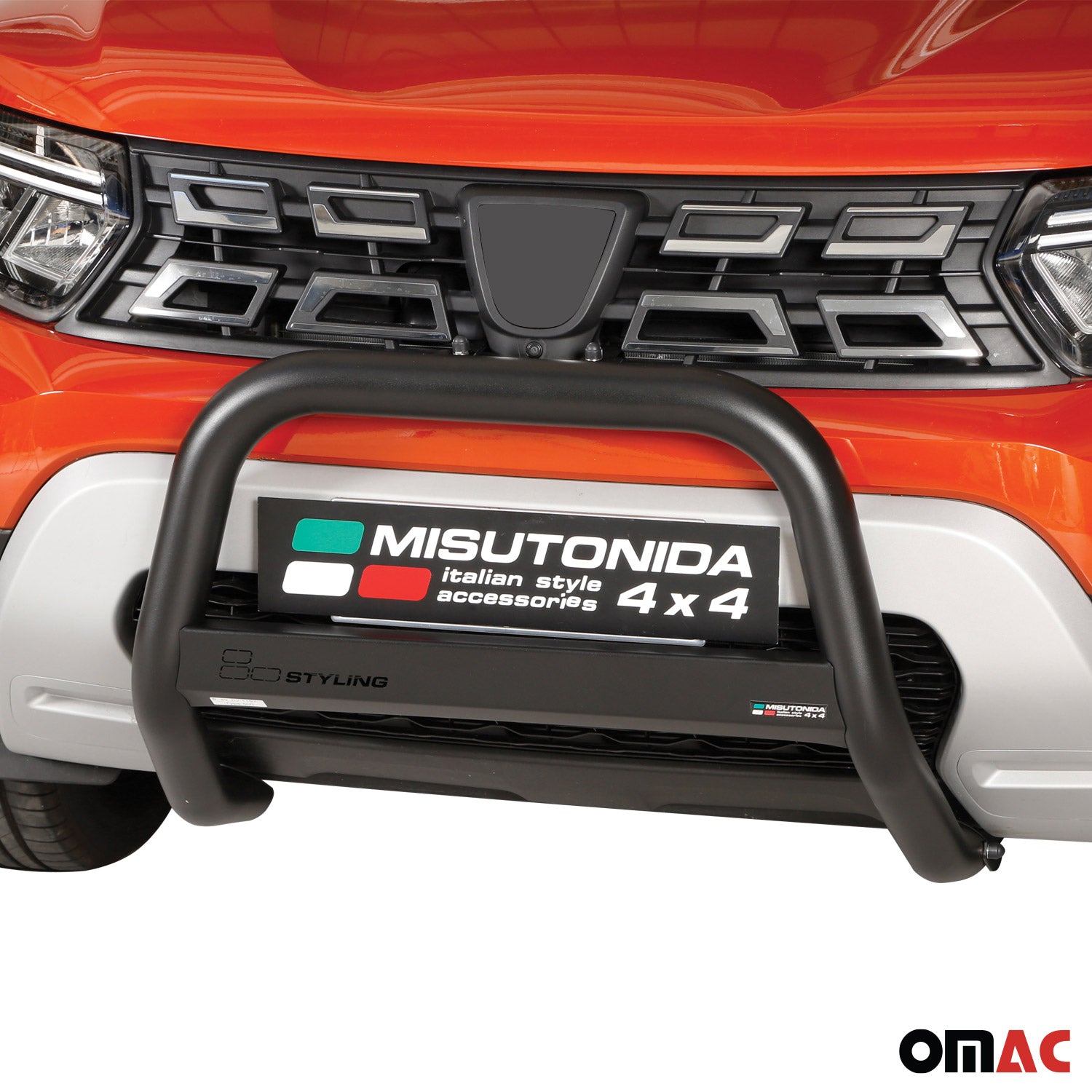 Pare-Buffle Avant Pour Dacia Duster 2021-2026 Ø63mm Acier Inoxydable Noir