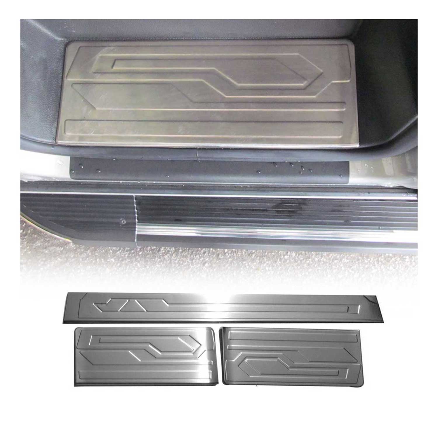 Couverture de Seuil de porte pour Ford Transit Custom 2012-2020 inox chromé 3Pcs