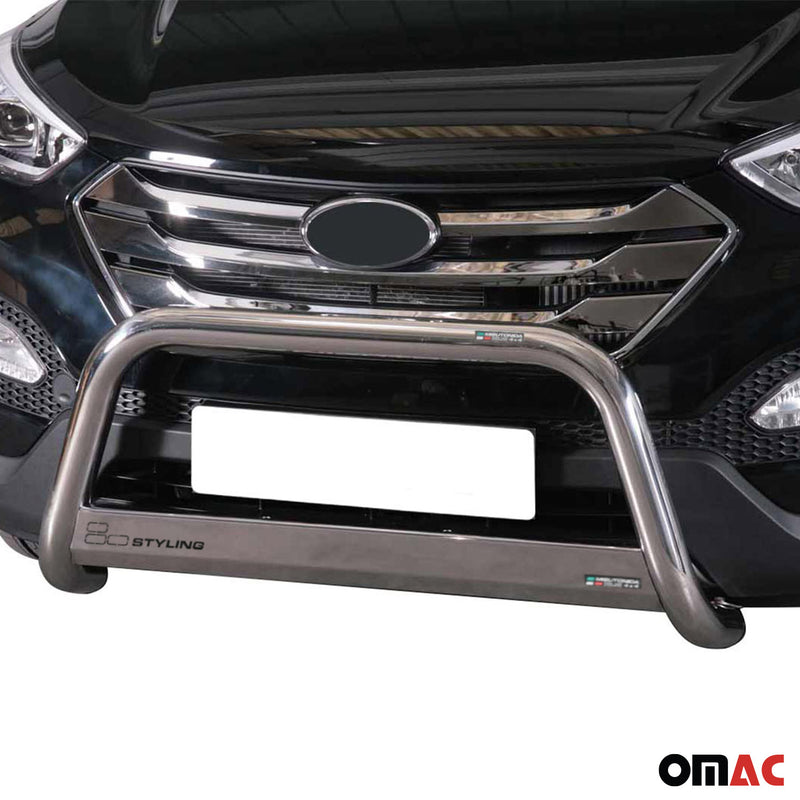 Pare-buffle Avant pour Hyundai Santa Fe 2012-2015 63 mm en Acier Gris