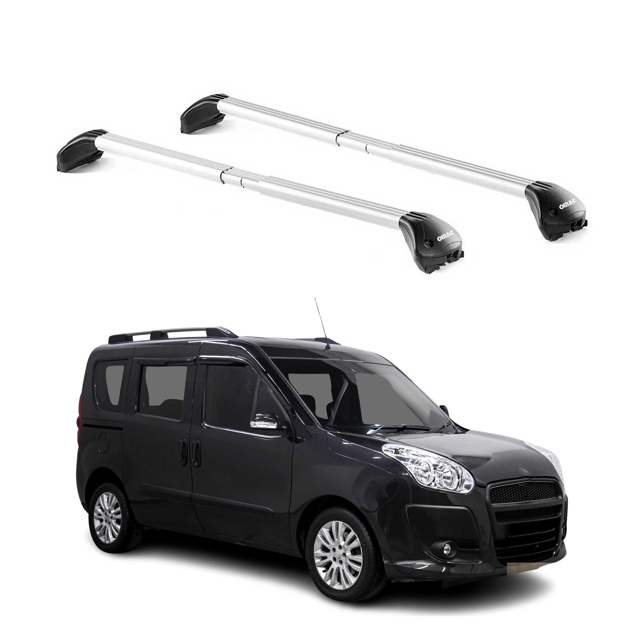 Barres de toit pour Fiat Doblo II 2010-2022 5P Gris Argenté 2 pièces ABE