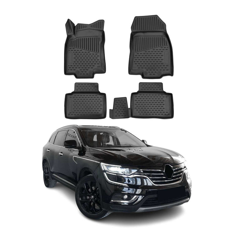 OMAC Tapis de sol pour Renault Koleos 2017-2025 sur mesure en caoutchouc Noir
