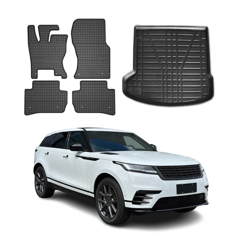 Kit Tapis de sol et coffre pour Land Rover Range Rover Velar 2017-2025 TPE Noir