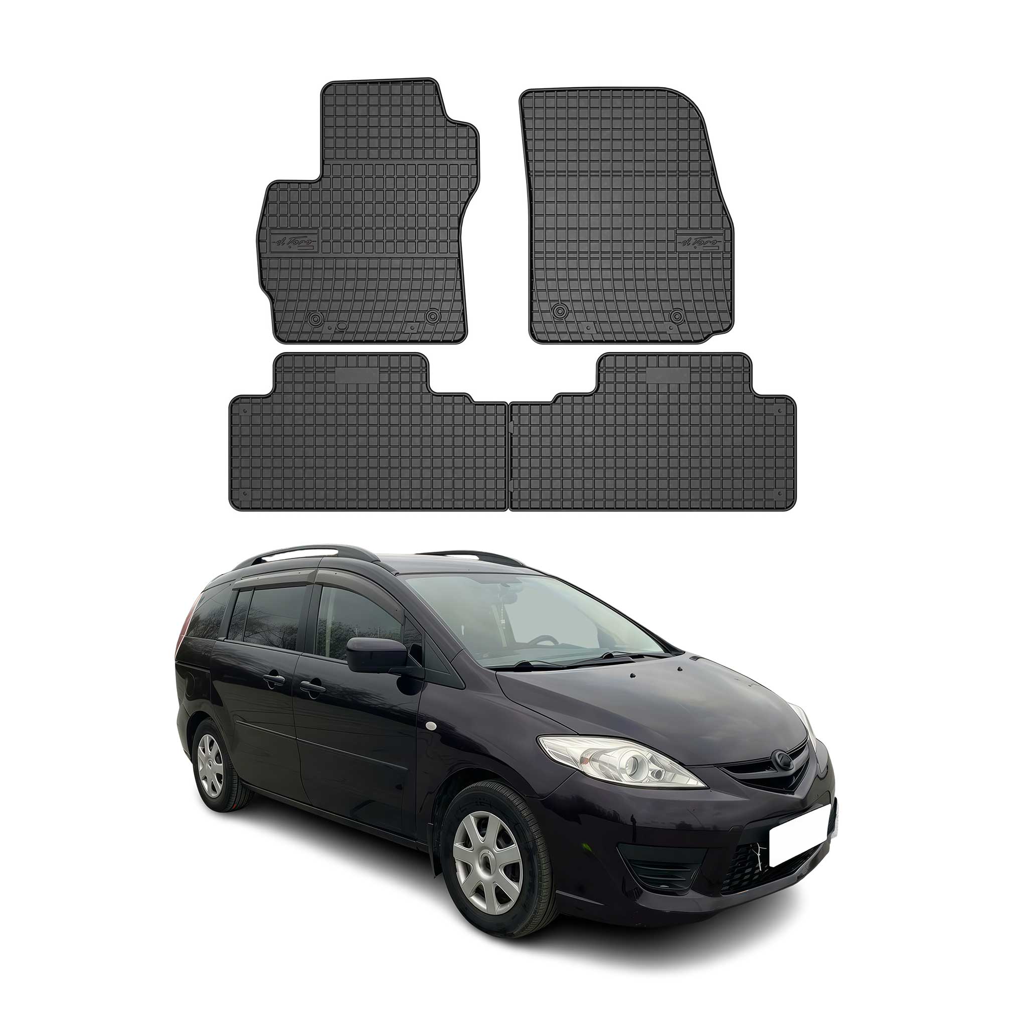 Tapis de Sol pour Mazda Mazda 5 2005-2010 Caoutchouc Noir