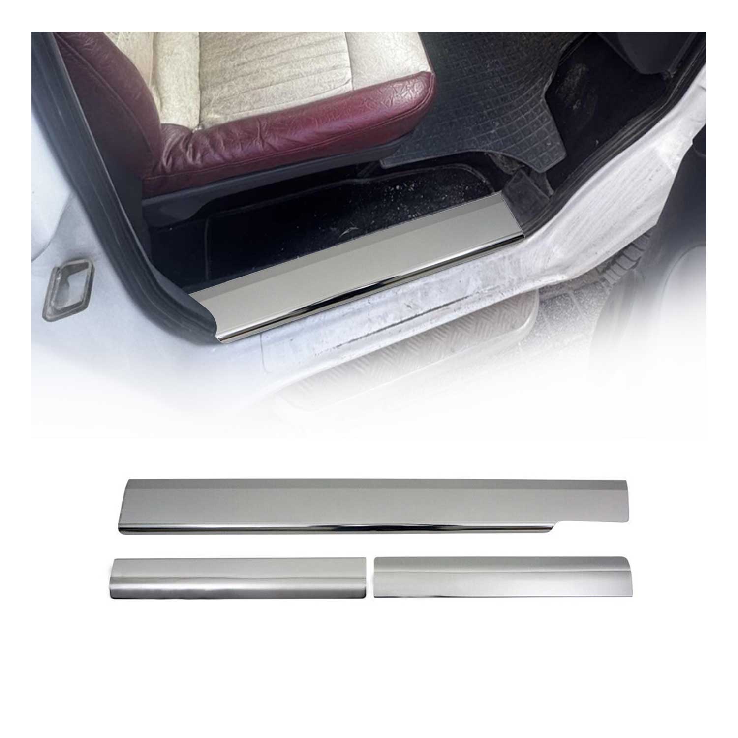 Couverture de Seuil de porte pour Mercedes Vito W638 1996-2003 inox chromé 3 Pcs