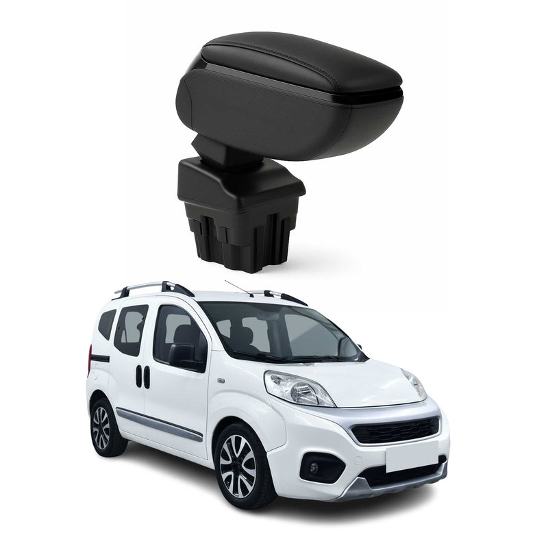Accoudoir pour Fiat Fiorino 2008-2015 / Qubo 2008-2015 Vinyl Abs Noir Coulissant