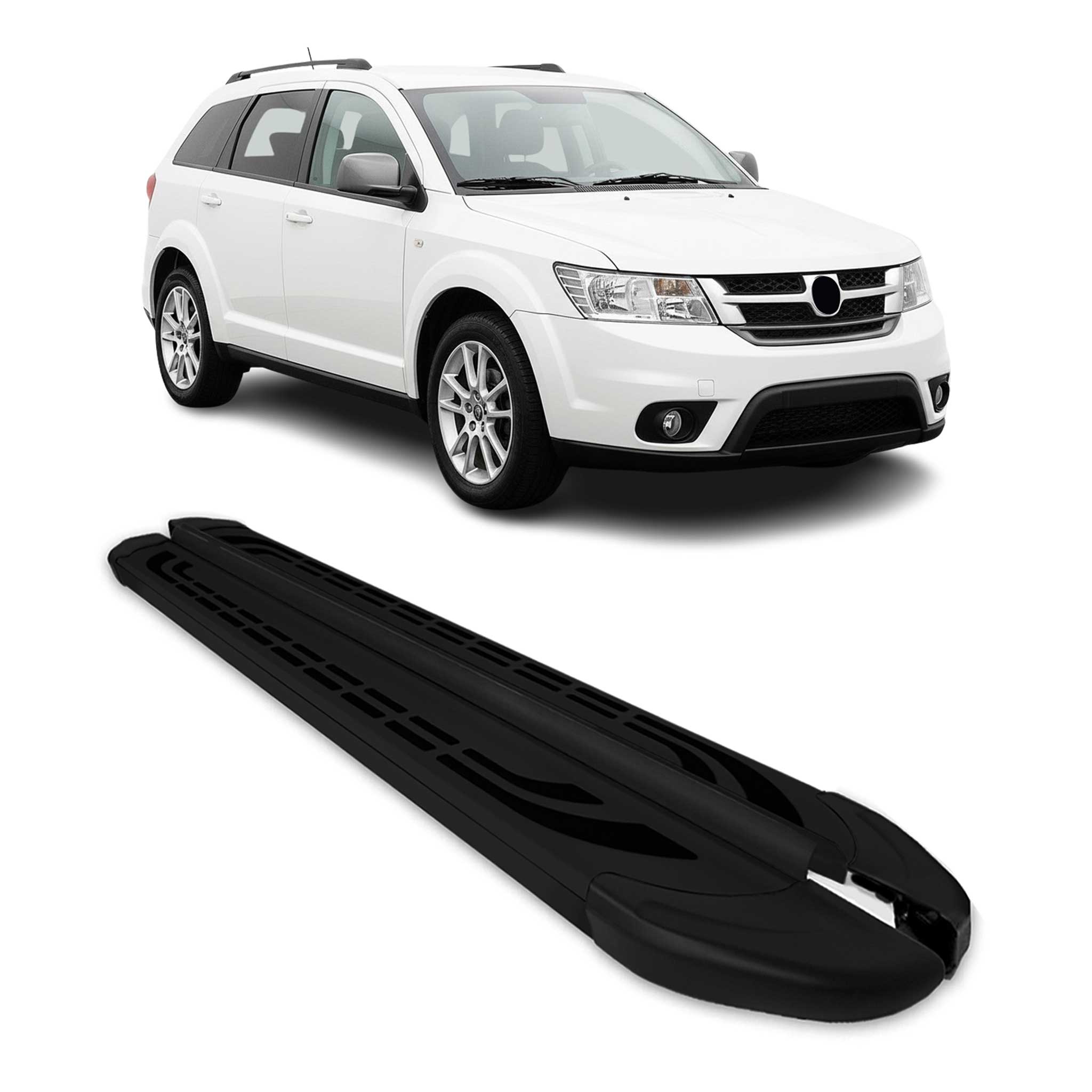 Marchepieds Latéraux pédale pour Fiat Freemont 2011-2016 Aluminium Noir 2Pcs