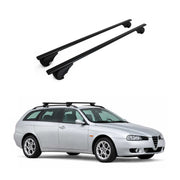 Barres de toit Transversales pour Alfa Romeo 156 Crosswagon 2004-07 Acier Noir