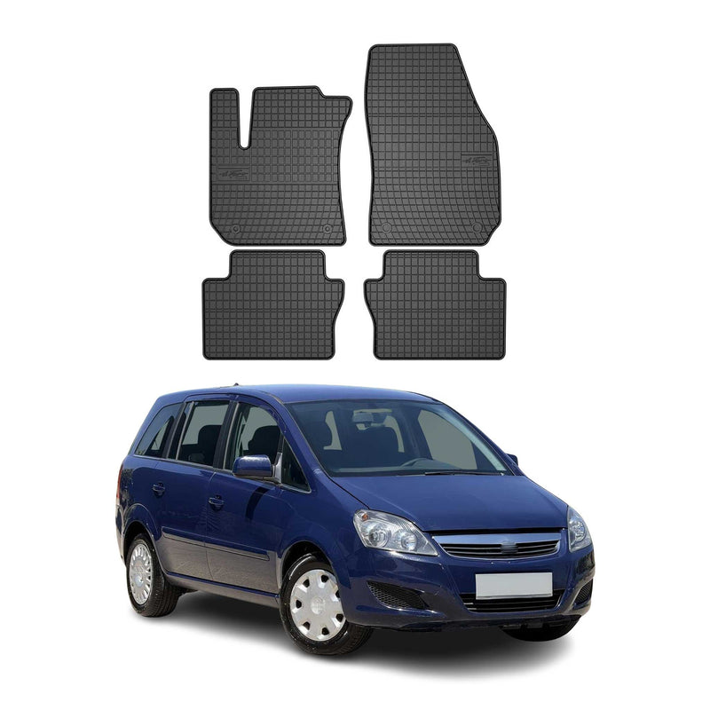 Tapis de Sol pour Opel Zafira B 2005-2014 Caoutchouc Noir