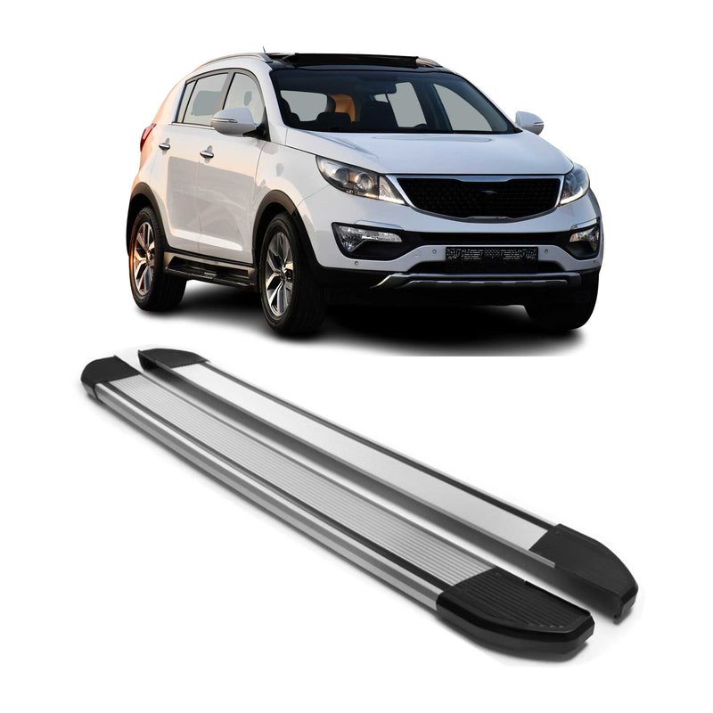 Marchepieds Latéraux pédale pour Kia Sportage 2010-2015 Argent Aluminium 2Pcs
