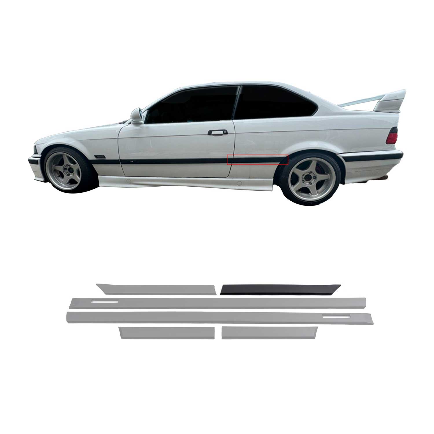 Baguettes latérales Garnitures De Portière pour BMW Series 3 E36 Coupe/ Cabrio