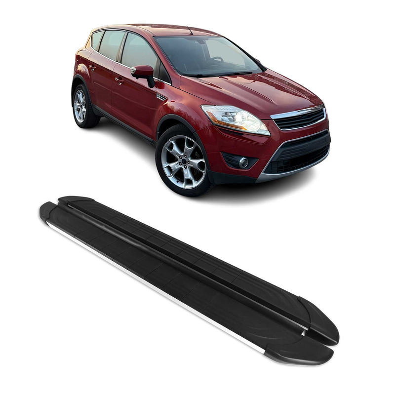 Marchepieds Latéraux pédale pour Ford Kuga 2008-2012 Aluminium Gris Noir 2Pcs