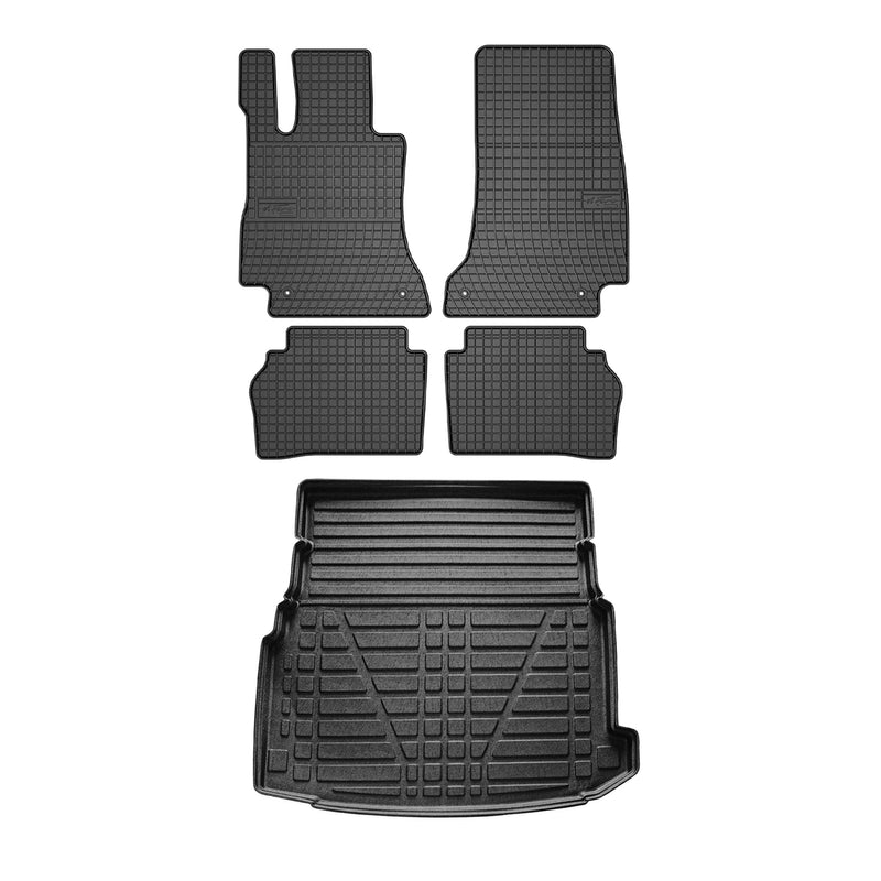 Kit Tapis de sol et coffre pour Mercedes E-Klasse 2017-2024 Berline TPE Noir