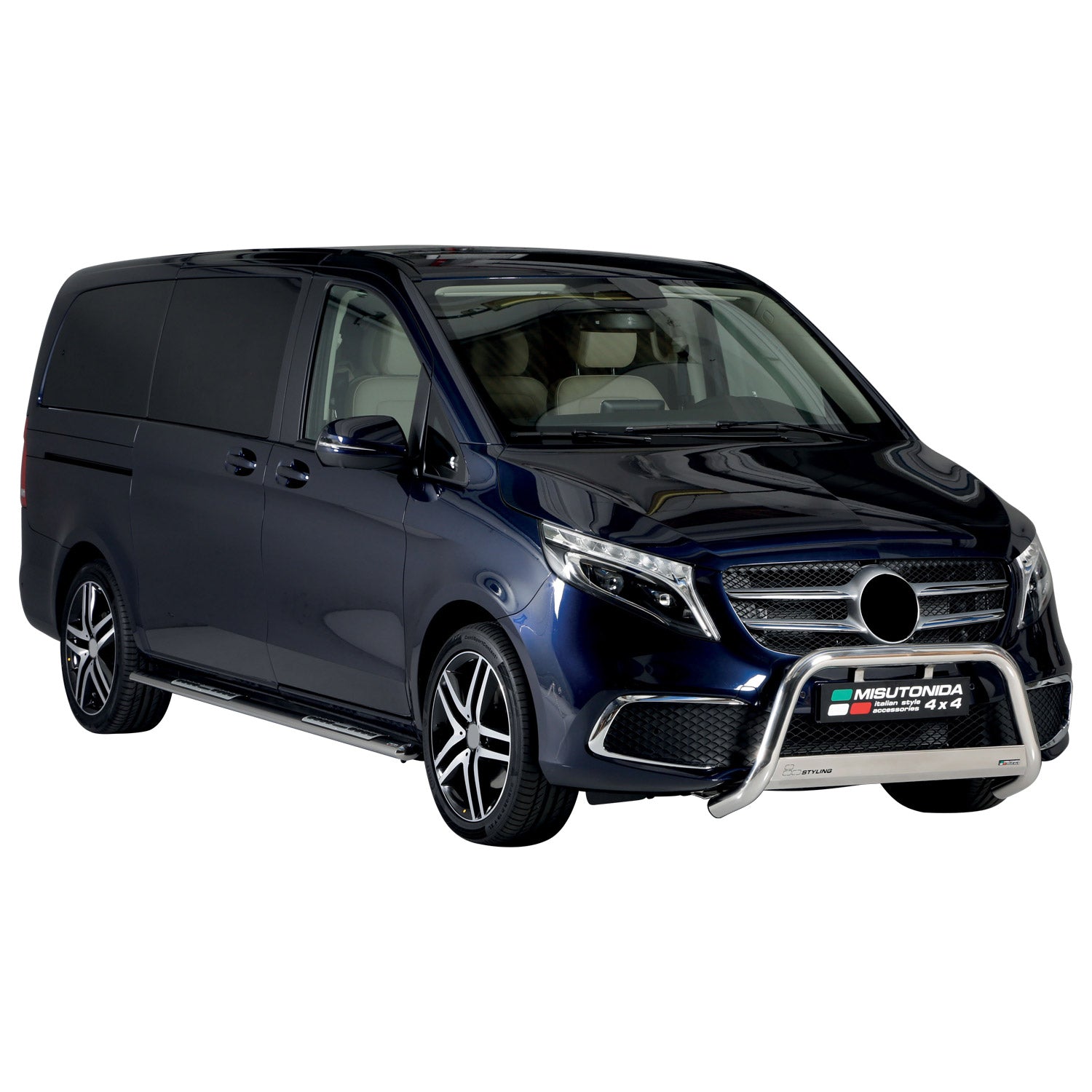 Pare-buffle Avant pour Mercedes Classe V 2020-2026 63mm Acier Inoxydable Argent