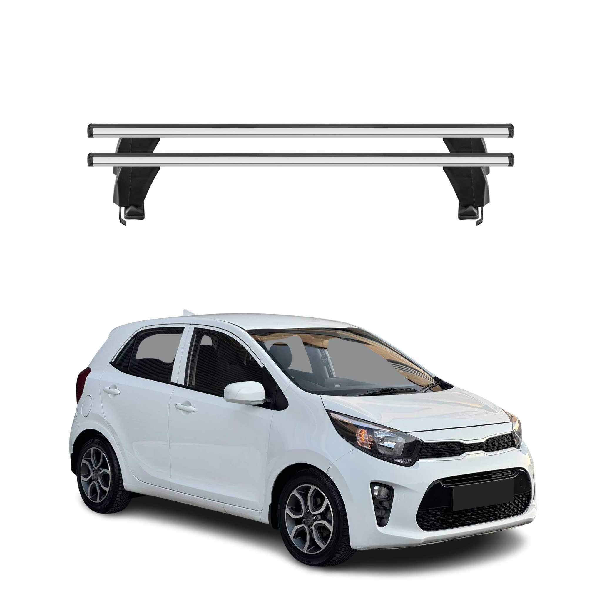 Menabo Barres de toit Transversales pour Kia Picanto 2017-2020 Gris ABE 2x