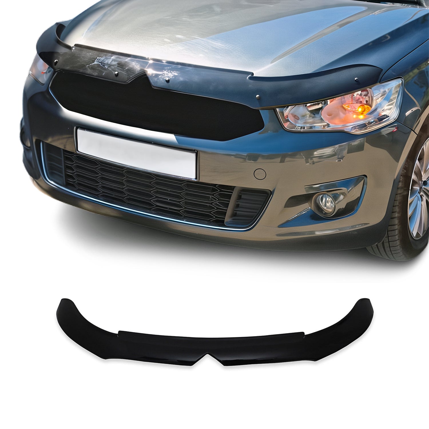 Deflecteurs d'air capot de voiture pour Citroen C-Elysee 2012-2024 Berline Noir