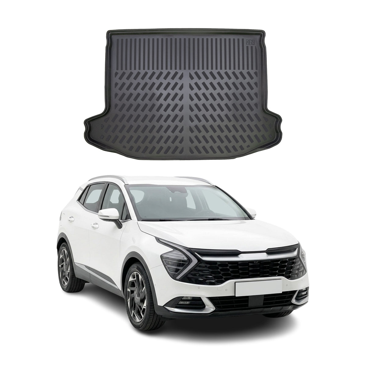 Tapis de coffre pour Kia Sportage 5 2022-2027 Noir 3D en TPE