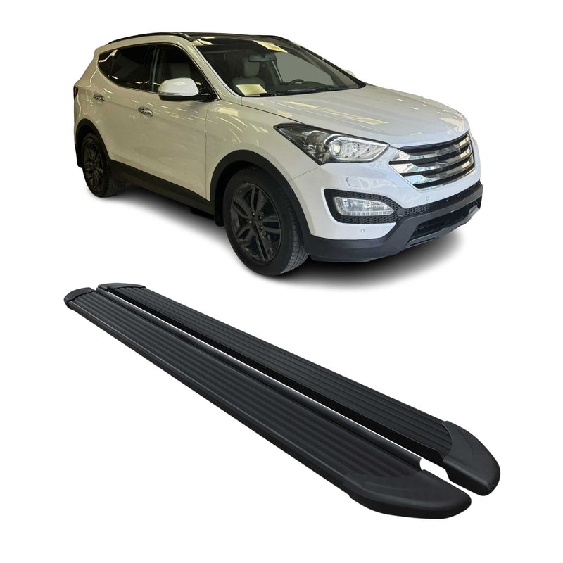 Marchepieds Latéraux pour Hyundai Santa Fe 2012-2018 Noir Aluminium 2Pcs