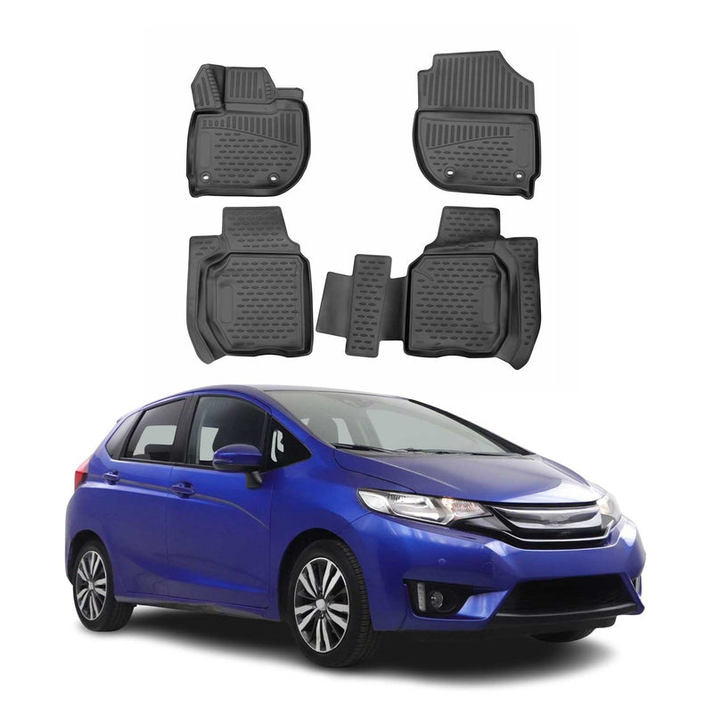 OMAC Tapis de sol pour Honda Jazz 2015-2020 sur mesure en caoutchouc Noir