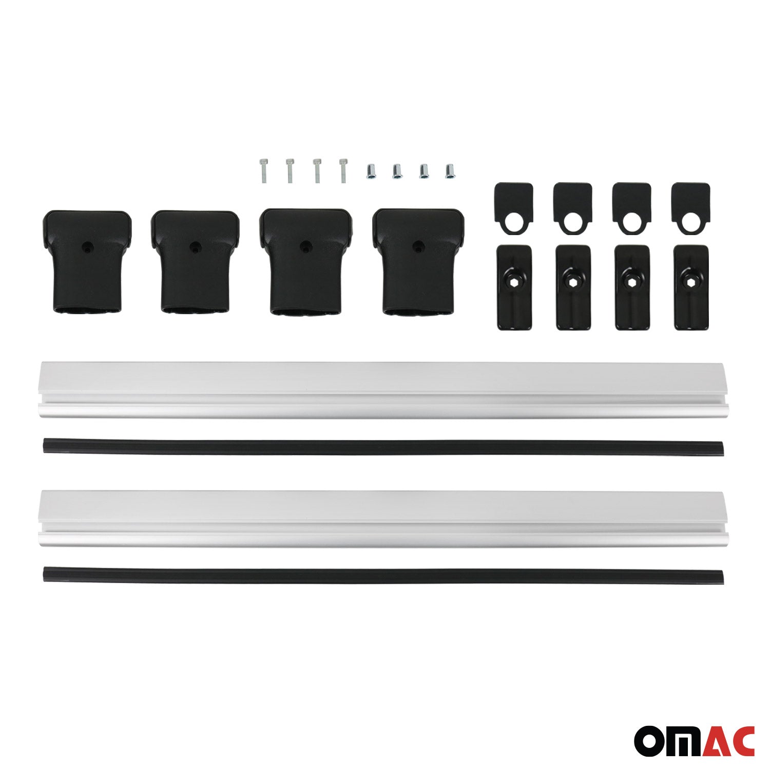 OMAC Barres de toit en aluminium pour Renault Trafic III 2014-2026 Gris 2Pcs TÜV