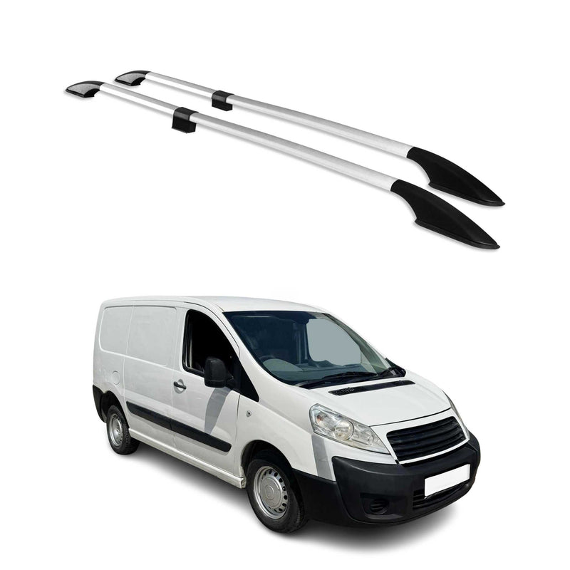 Barres de toit longitudinales pour Fiat Scudo 2006-2016 L1 Alu Gris