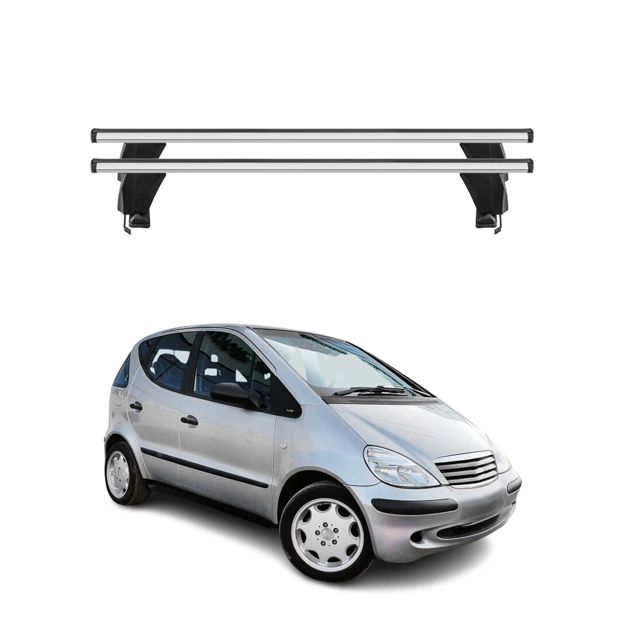 Menabo Barres de toit Transversales pour Mercedes Classe A W168 1997-2004 Gris