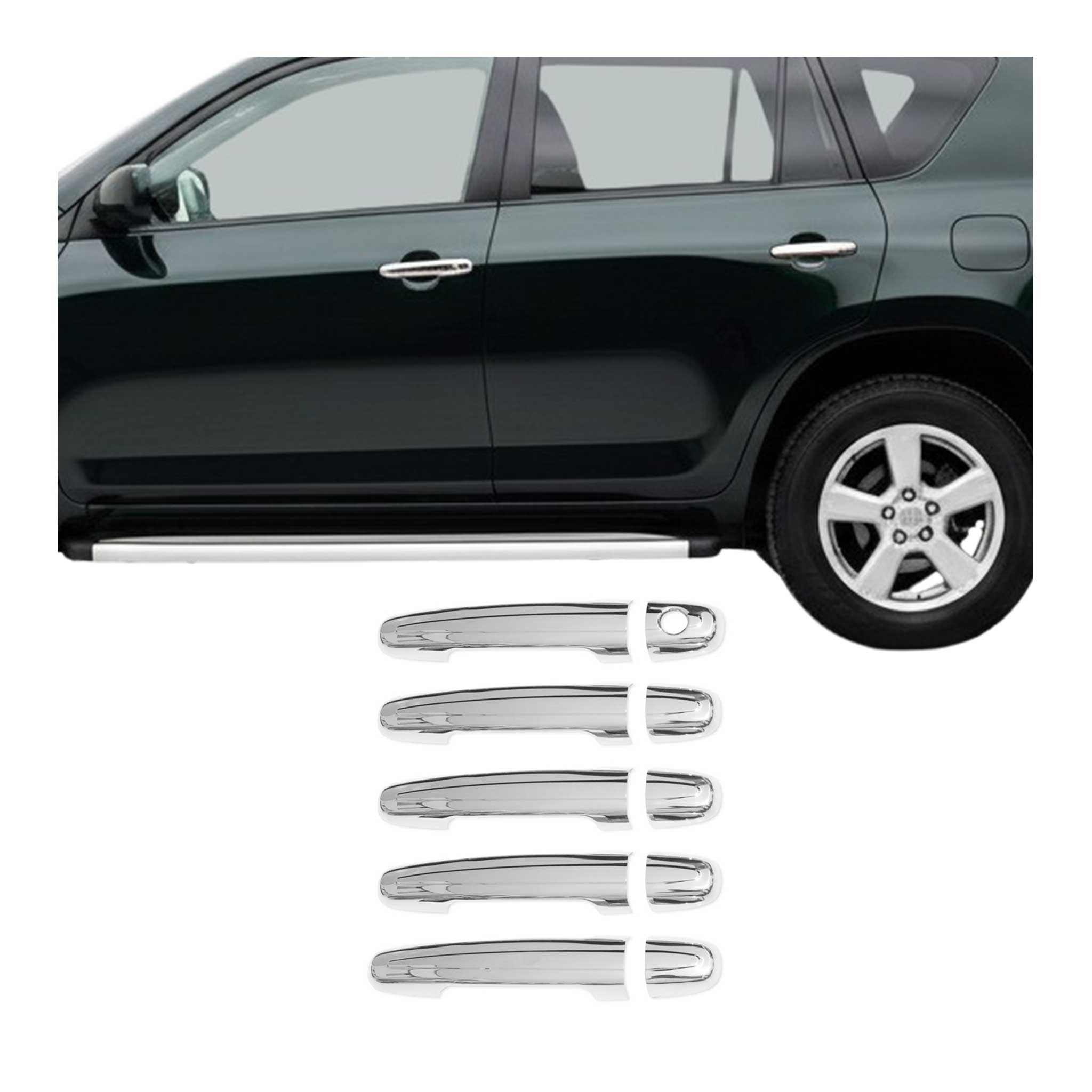Couverture de poignée de porte pour Toyota RAV4 2006-2012 en Acier Inox 10Pcs