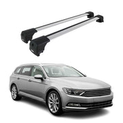 Barres De Toit Transversales pour VW Passat B8 Break 2014-23 Aluminium Gris ABE