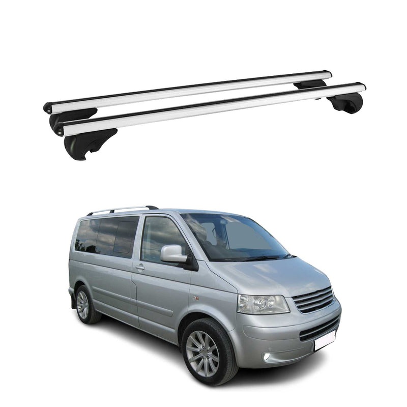 Barres de toit Transversales pour VW Multivan T5 T6 Caravelle Aluminium Argent