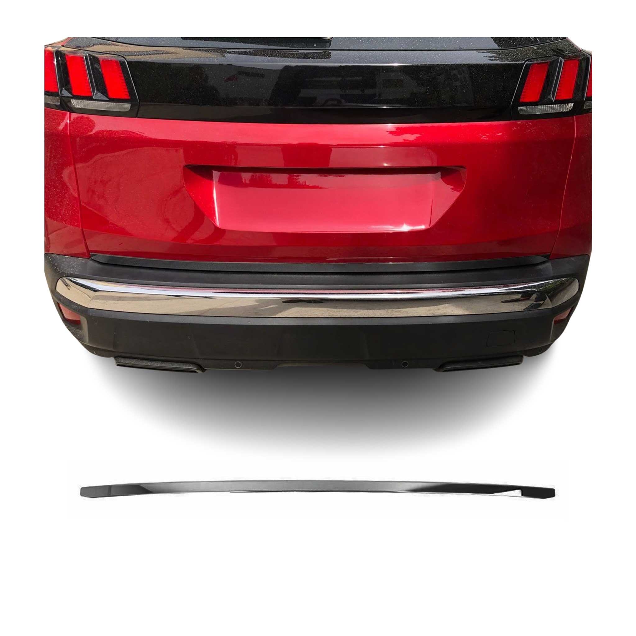 Garniture de Hayon Coffre pour Peugeot 3008 2016-2023 acier inox foncé
