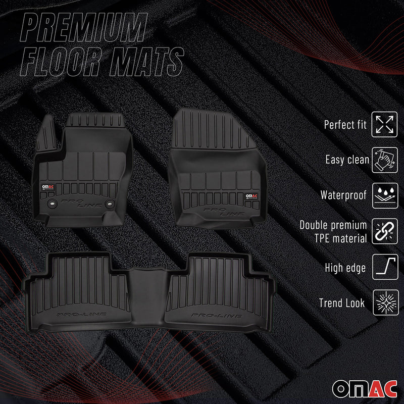 Tapis de Sol pour Ford Galaxy 2006-2015 Caoutchouc TPE Noir