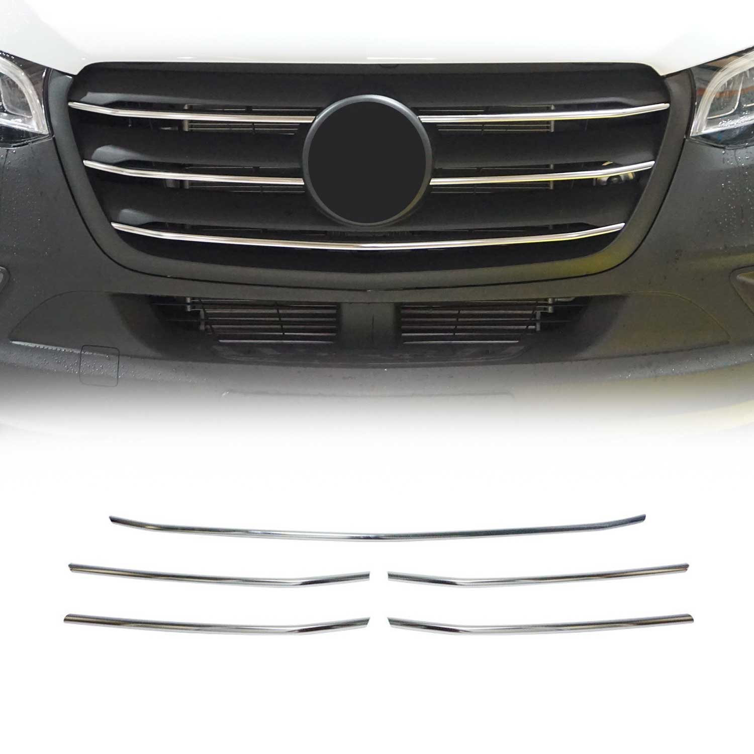 Grille de calendre pour Mercedes Sprinter 907-910 2018-2026 inoxydable Chromé