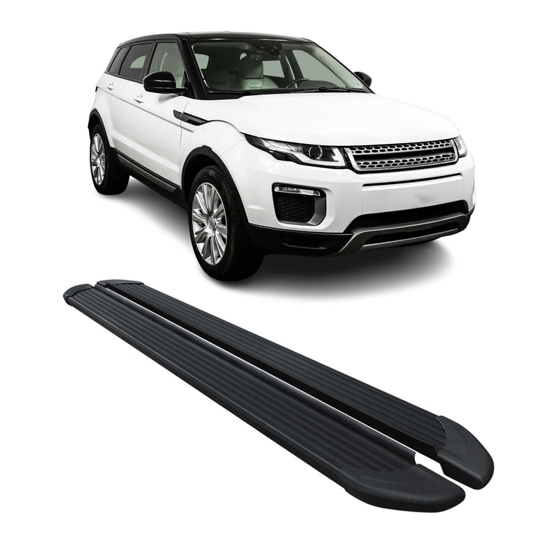 Marchepieds Latéraux pour Range Rover Evoque 2011-2018 Noir Aluminium 2Pcs