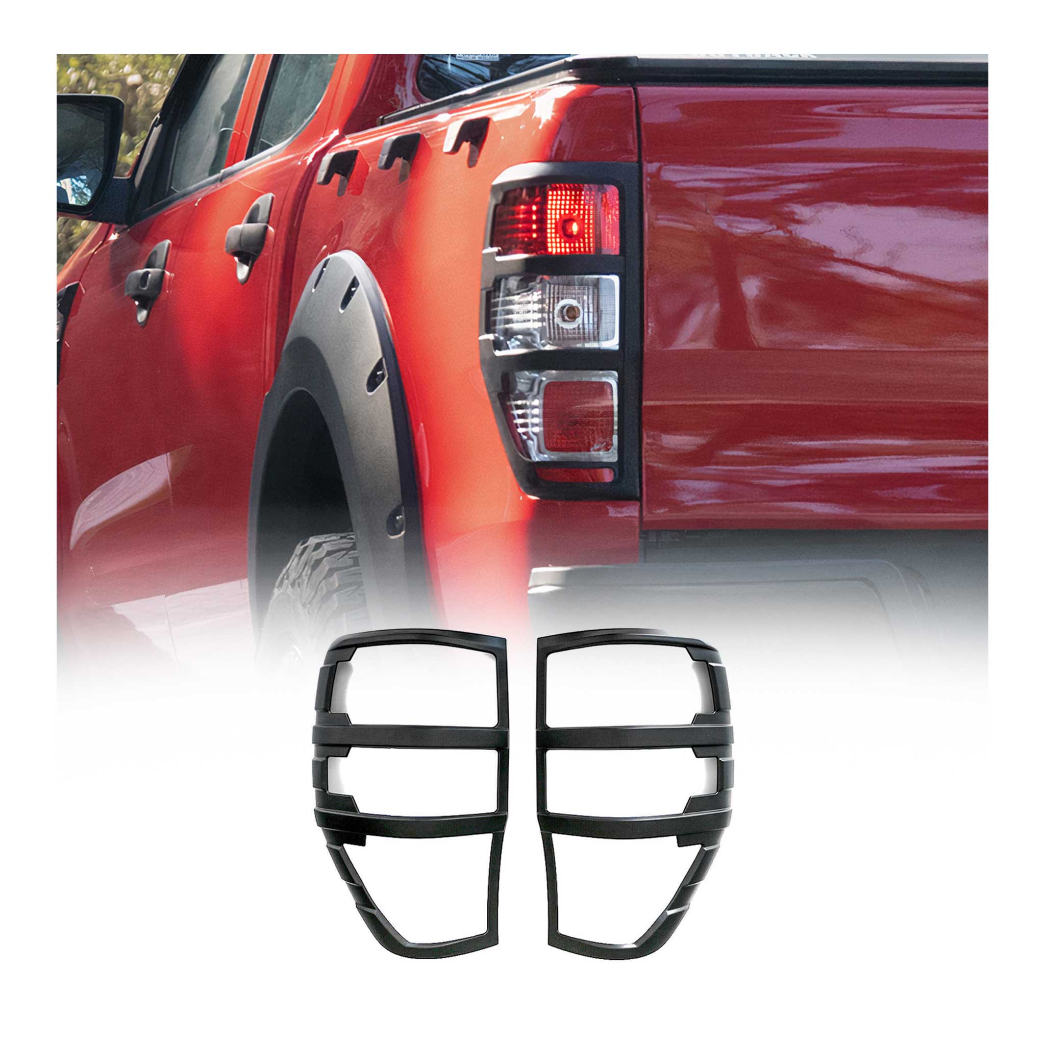 Cadre de feu stop arrière pour Ford Ranger T6 P375 2015-2022 Facelift noir 2x