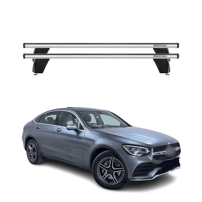 Menabo Barres de toit Transversales pour Mercedes GLC C253 2020-2025 Alu Gris