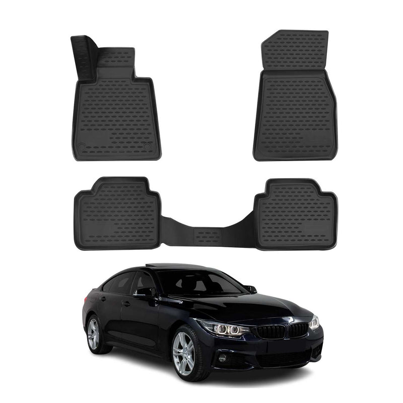 OMAC Tapis de sol pour BMW Série 4 Coupe Grand Coupe F32 F36 2013-2021 Noir 4x
