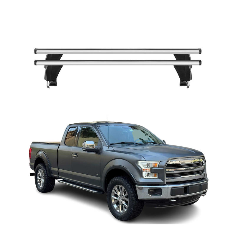 Menabo Barres de toit Transversales pour Ford F150 2014-2025 Alu Gris ABE 2x