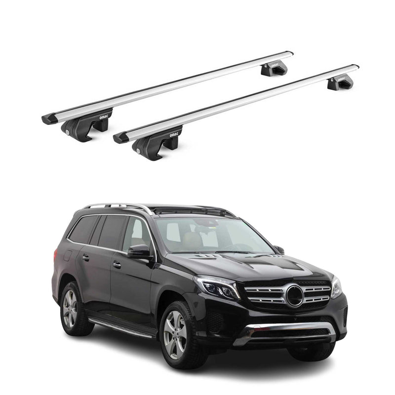 Barres de toit transversales pour Mercedes GLS X166 2016-2019 5P Alu Gris 2x ABE