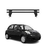 Barres de toit Transversales pour Nissan Micra 2002-2010 Alu Noir 2x 5 portes