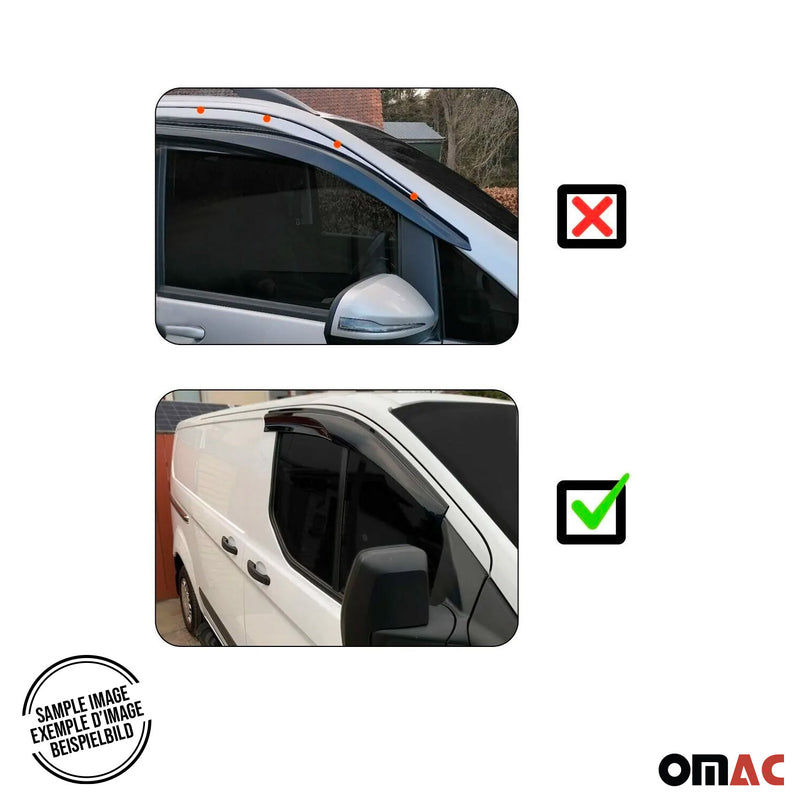 Déflecteurs De Vent Pluie D'air pour Renault Trafic 2001-2014 Acrylique Noir 2x