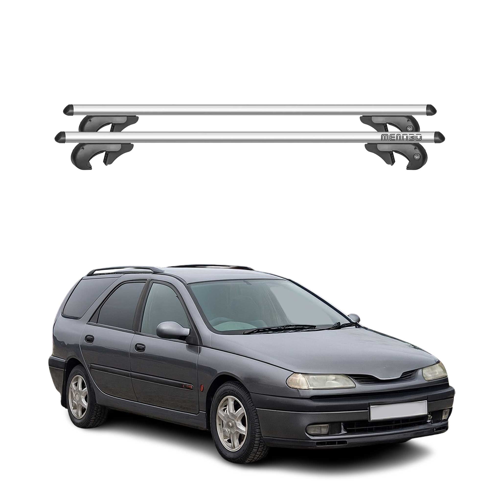Barres de toit pour Renault Laguna Break 1996-2001 90kg Aluminium Gris 2x